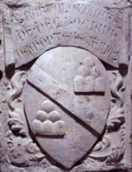 stemma gentilizio della famiglia Crociani , produzione fiorentina, scudo araldico; cartiglio. Data di creazione: 1375 
